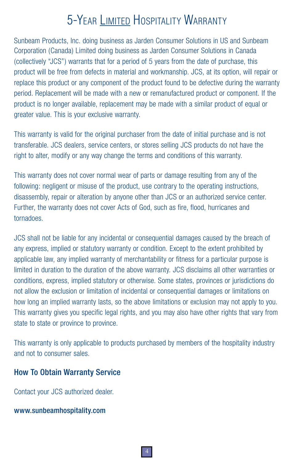 Sunbeam 6911 User Manual | Page 4 / 12