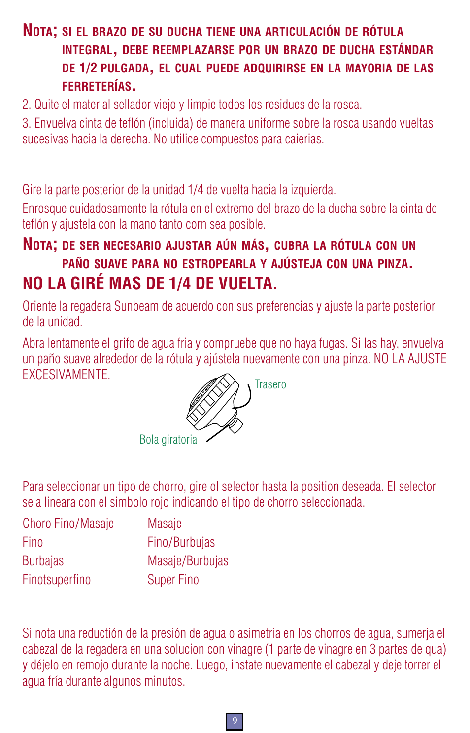 Odelos, Montaje, Pared | Nstrucciones, Operación, Uidado, Limpieza | Sunbeam 6911 User Manual | Page 9 / 12