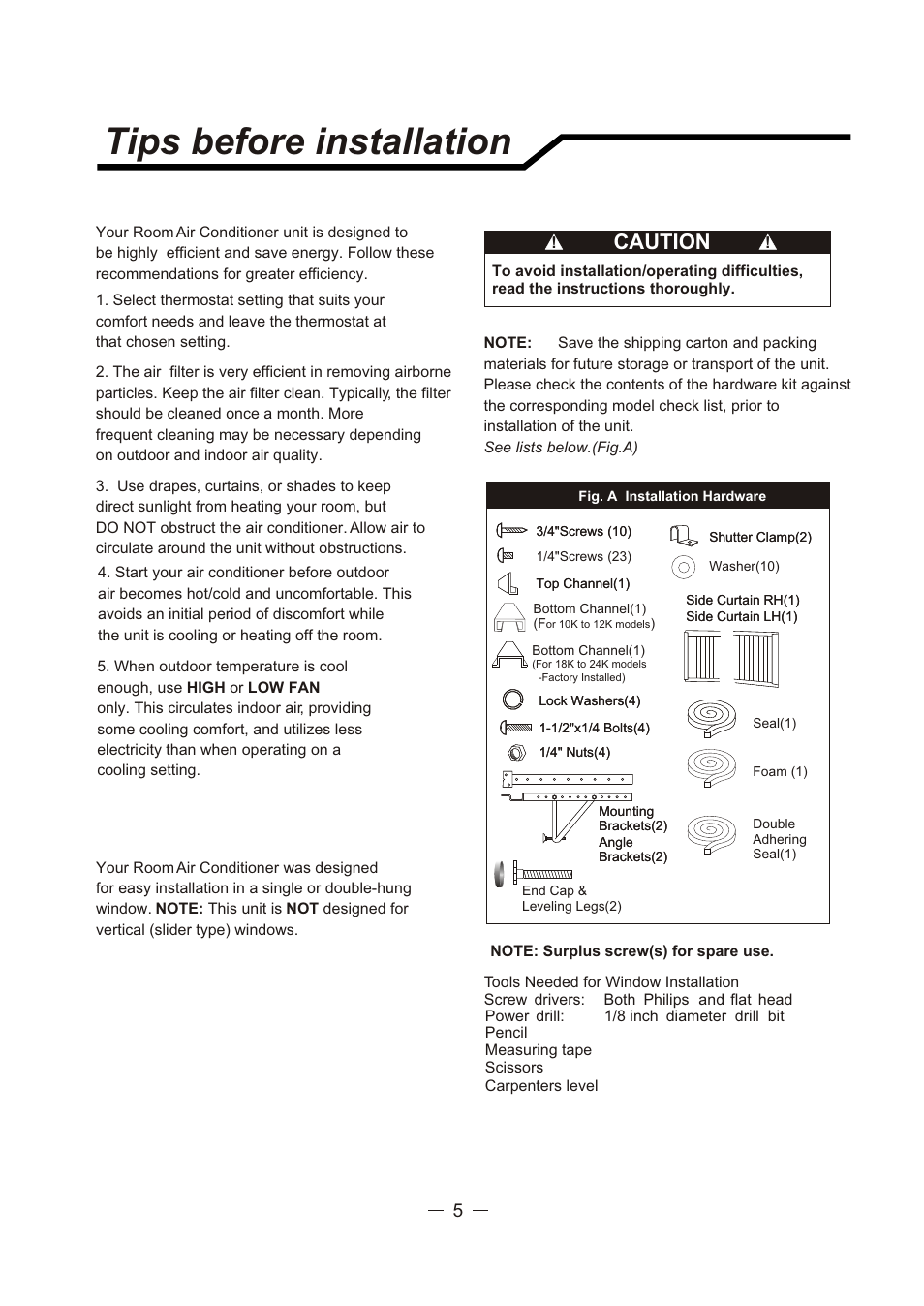 Т³гж 6, Tips before installation, Caution | Sunbeam SCA103RWB1 User Manual | Page 6 / 18