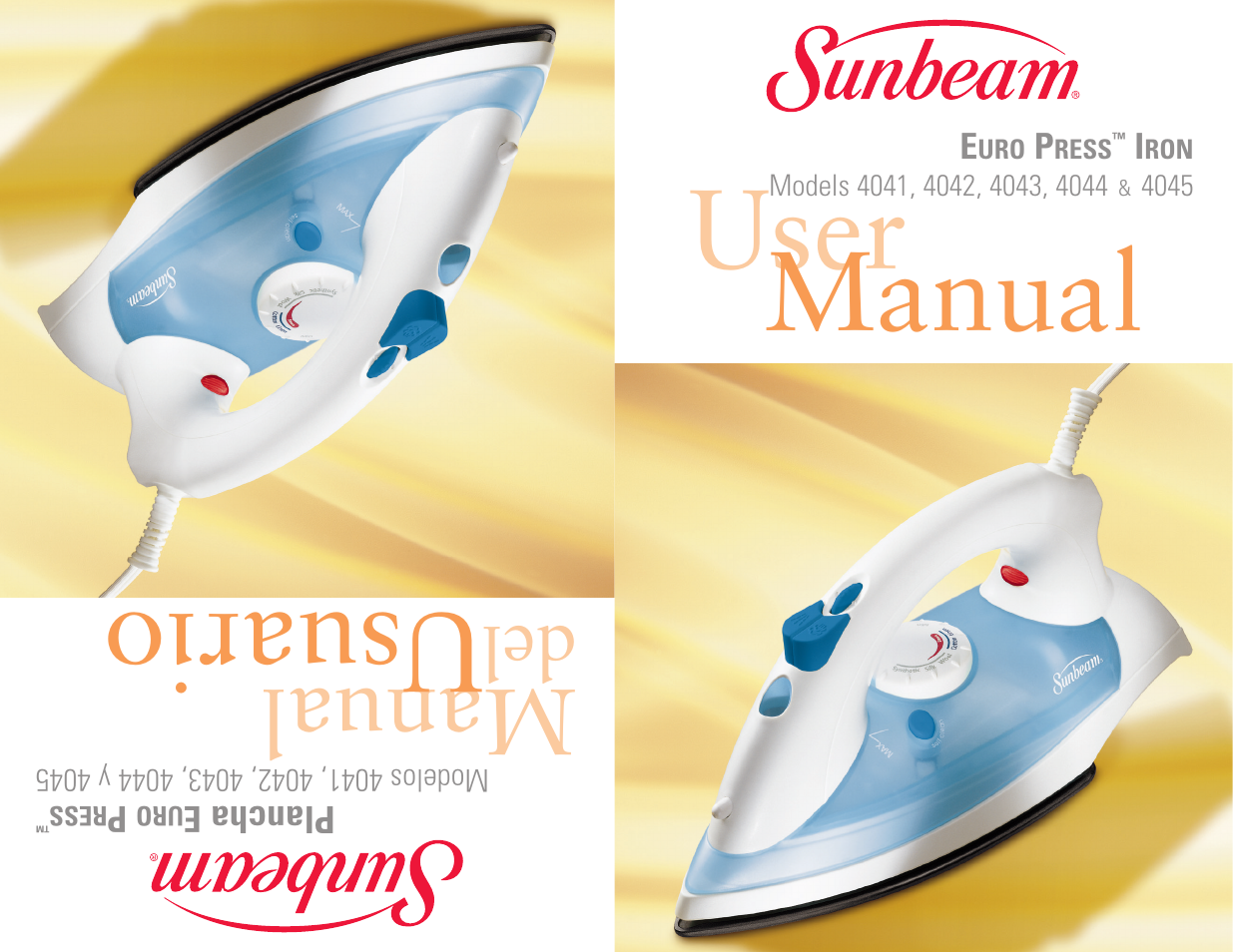 Sunbeam EURO PRESS IRON 4045 User Manual | 40 pages