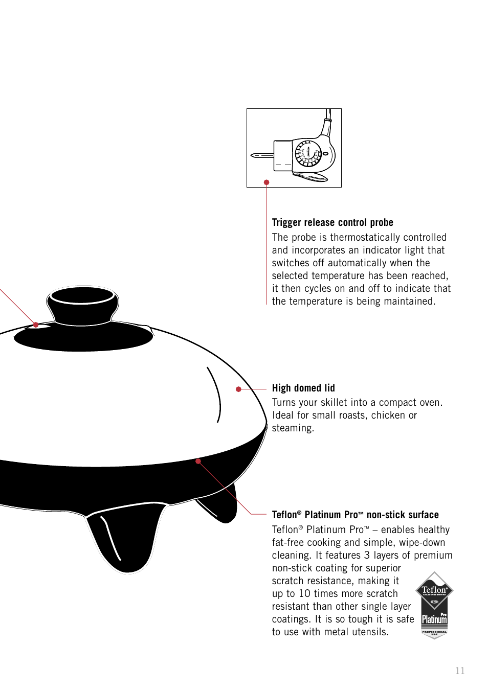 Platinum pro, Non-stick surface teflon | Sunbeam SK4200P User Manual | Page 13 / 36