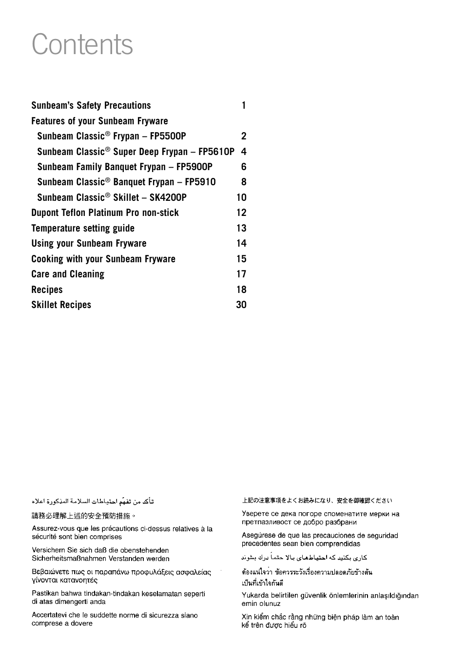 Sunbeam SK4200P User Manual | Page 2 / 36