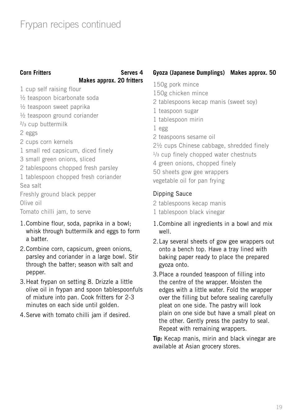 Heading, Frypan recipes continued | Sunbeam SK4200P User Manual | Page 21 / 36