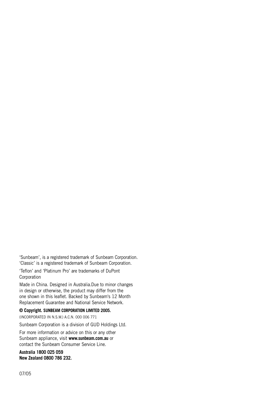 Sunbeam SK4200P User Manual | Page 35 / 36