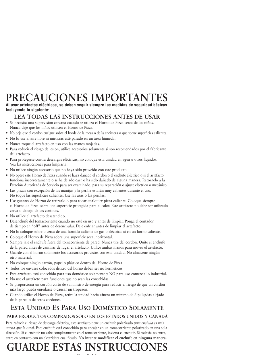 Precauciones importantes, Guarde estas instrucciones | Sunbeam 3224 User Manual | Page 9 / 24