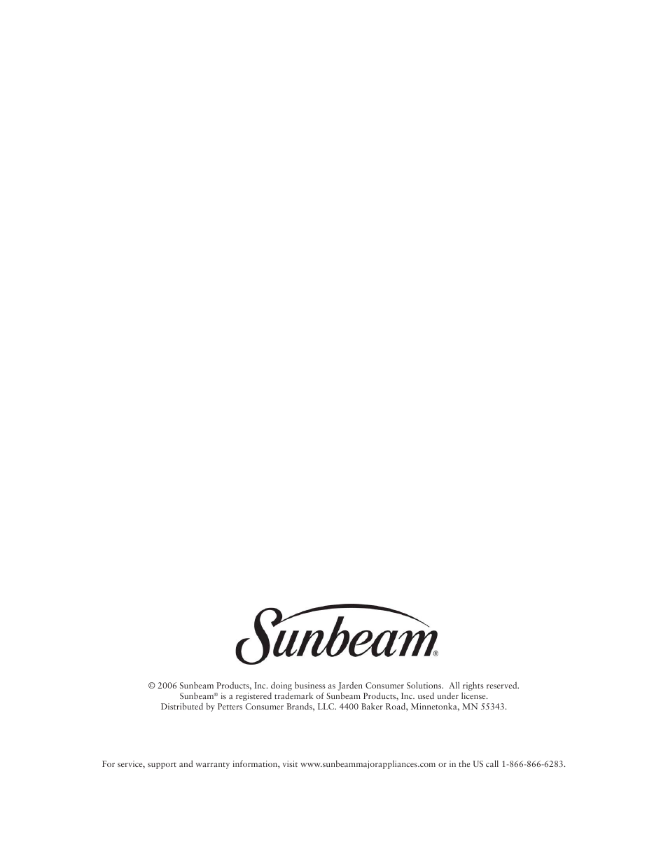 Sunbeam SNV11CBRB User Manual | Page 10 / 10