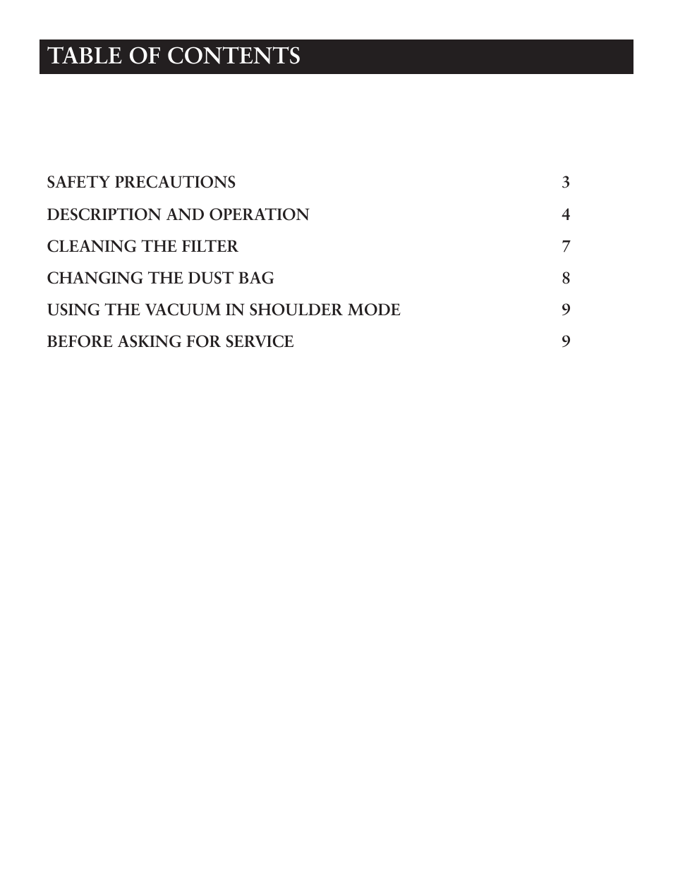 Sunbeam SNV11CBRB User Manual | Page 2 / 10