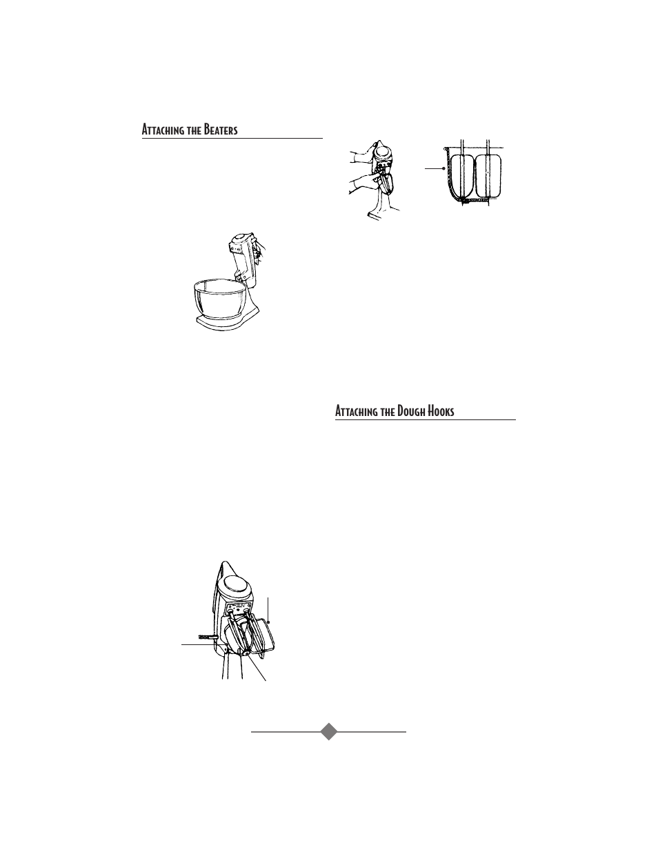 Attaching the beaters, Attaching the dough hooks | Sunbeam 2359 User Manual | Page 6 / 56
