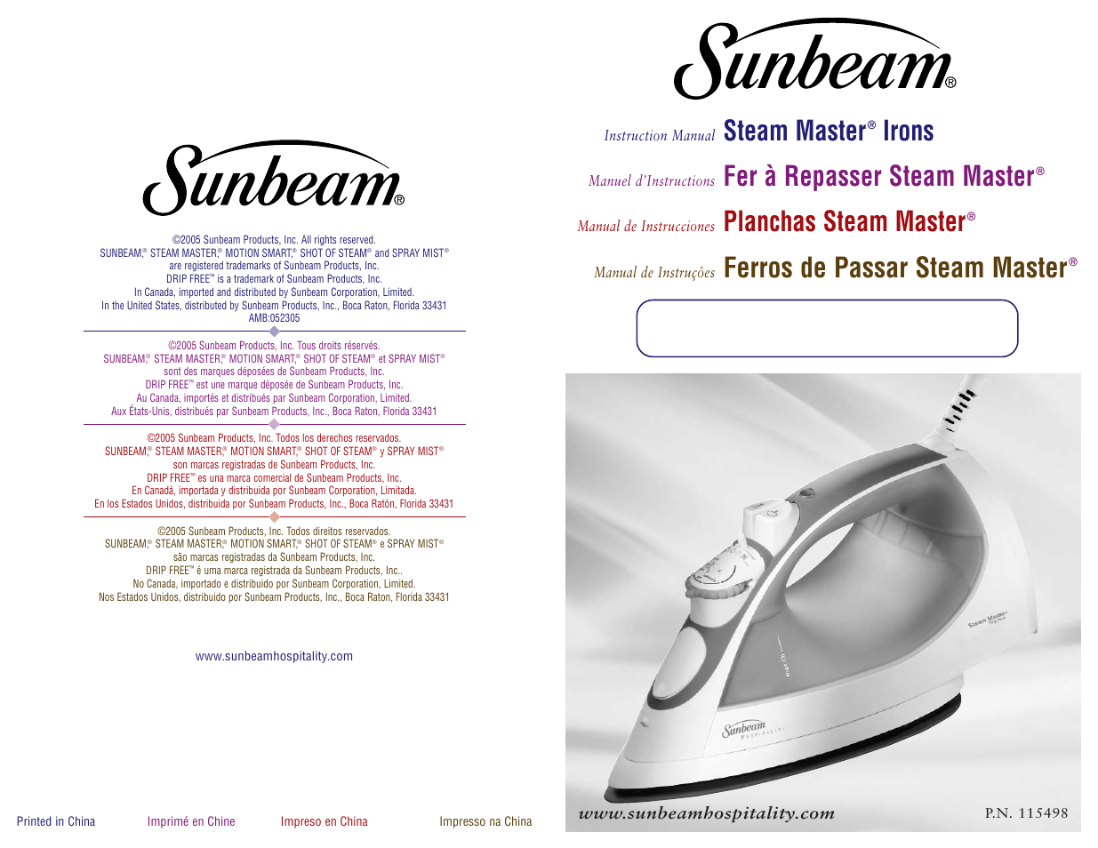 Sunbeam 4211-099 User Manual | 20 pages