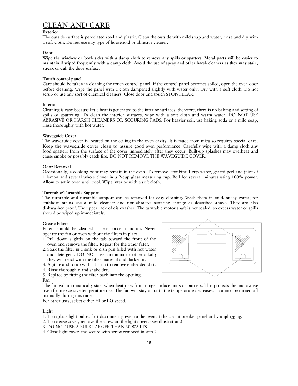 Clean and care | Sunbeam SNM1502RAS User Manual | Page 18 / 20