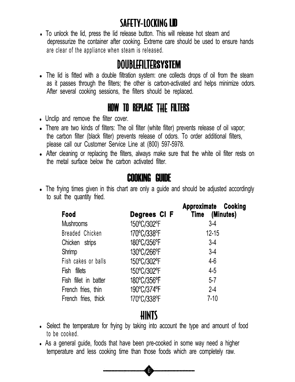 System, How to replace filters, Cooking guide | Sunbeam 3240 User Manual | Page 6 / 64