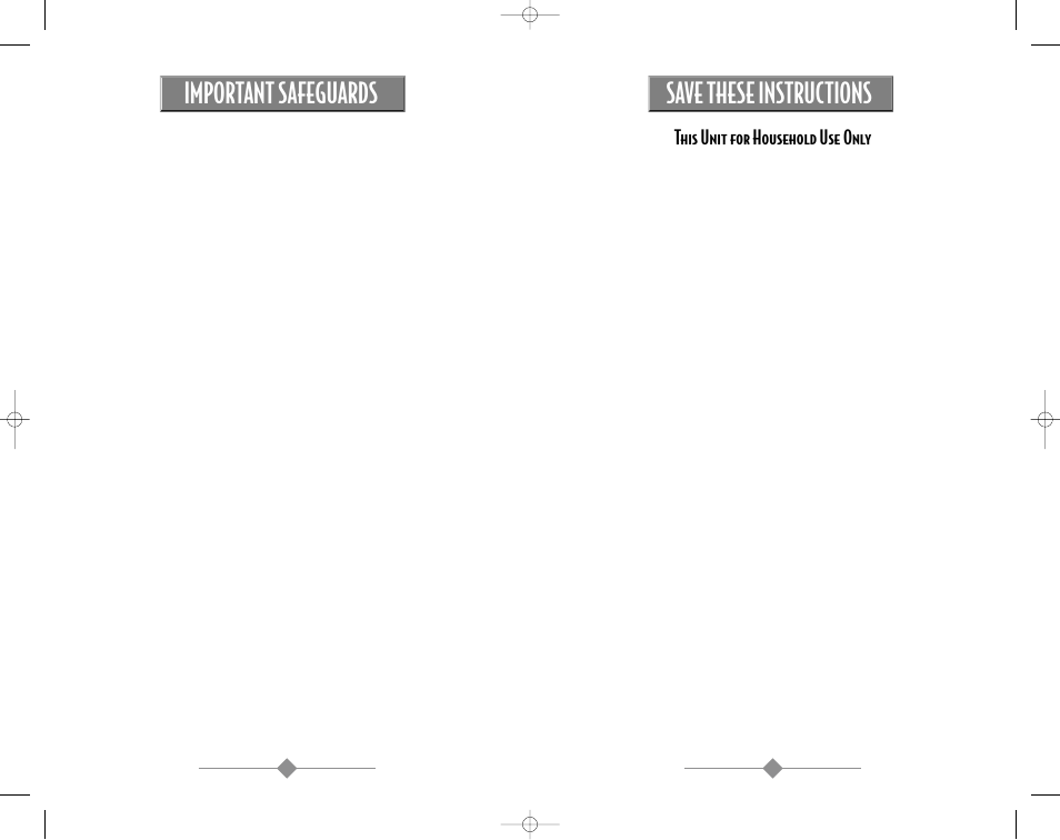 Important safeguards save these instructions, This unit for household use only | Sunbeam 3280 User Manual | Page 2 / 14