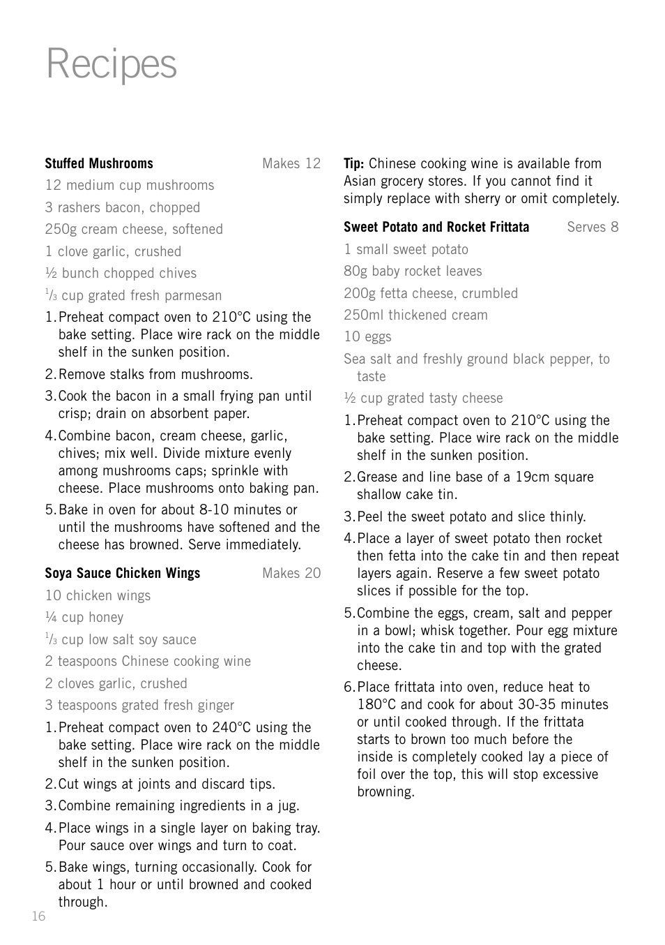 Recipes | Sunbeam BT6700 User Manual | Page 18 / 28