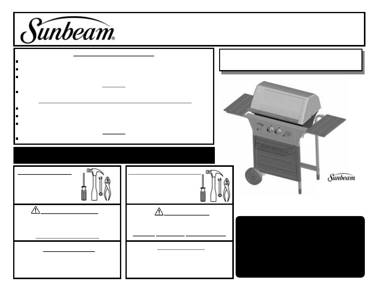 Mode d’assemblage, Instrucciones de armado, Sg4501wp | Odele, Odelo, Avertissement, Important, Importante | Sunbeam SG4501WP User Manual | Page 17 / 32