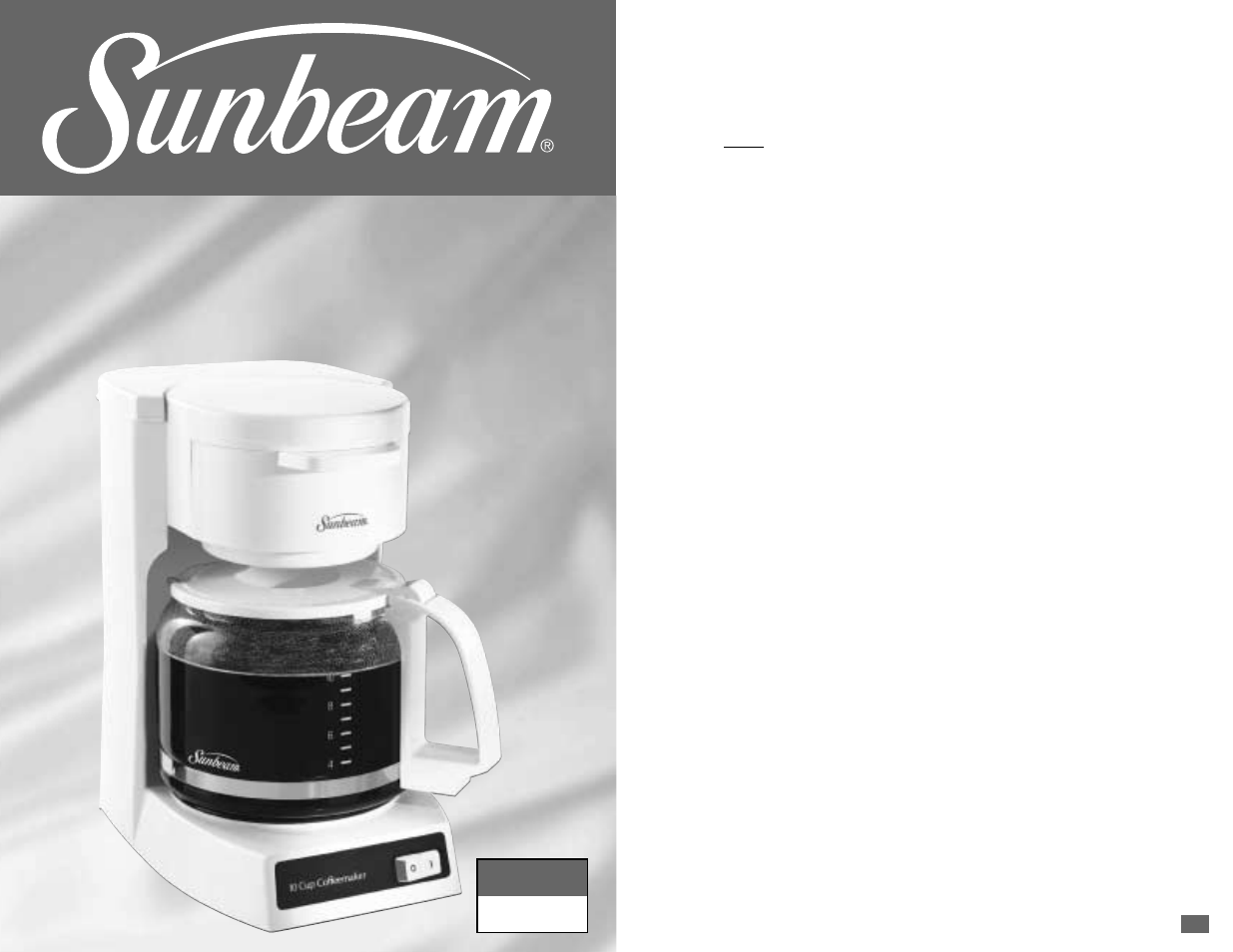 Cafetera, Felicitaciones, Anual de | Nstrucciones | Sunbeam 6385 User Manual | Page 11 / 20