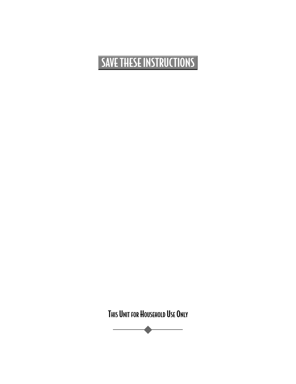 Save these instructions, Caution | Sunbeam 3208 User Manual | Page 3 / 24
