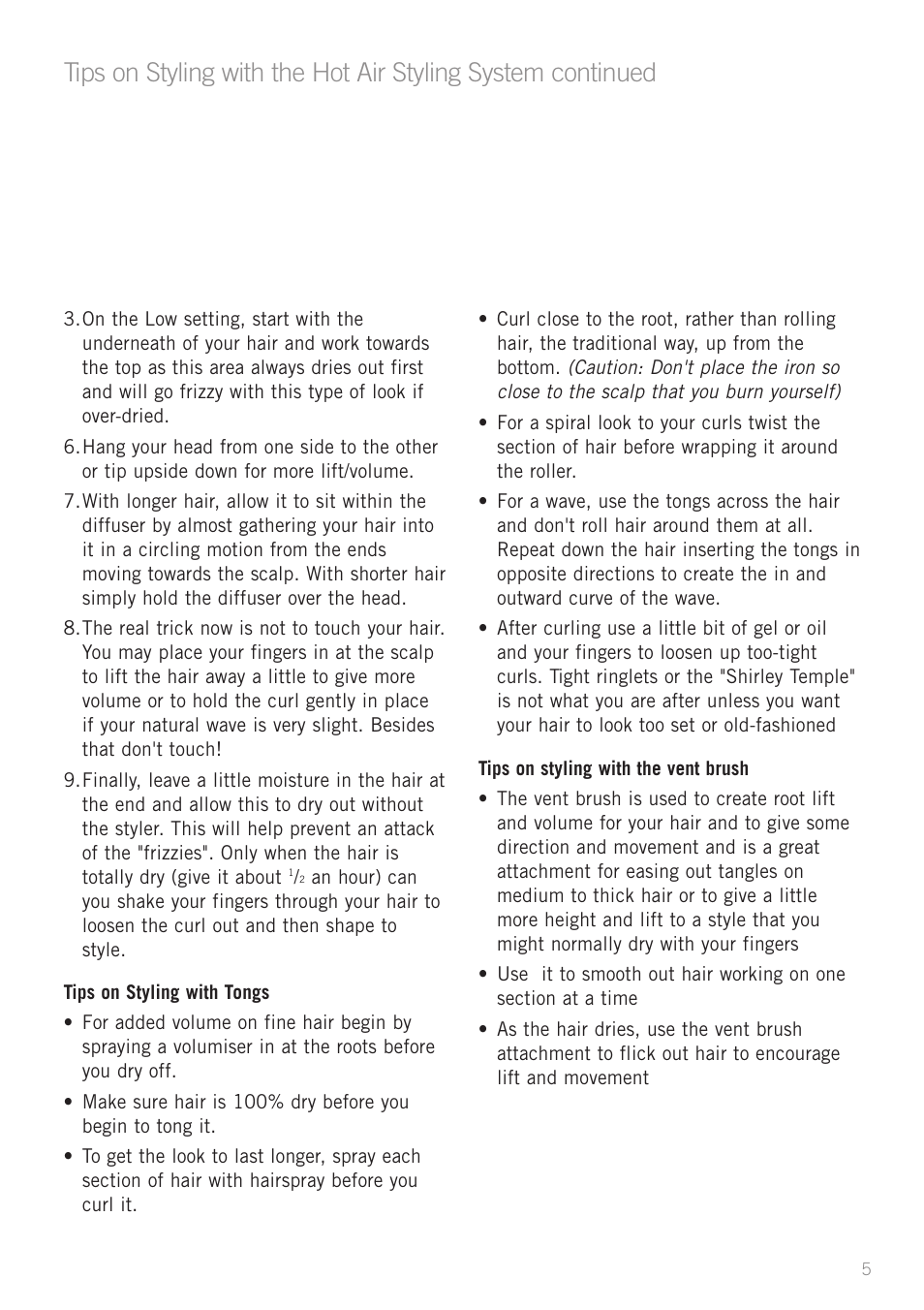 Sunbeam HS6600 User Manual | Page 7 / 12
