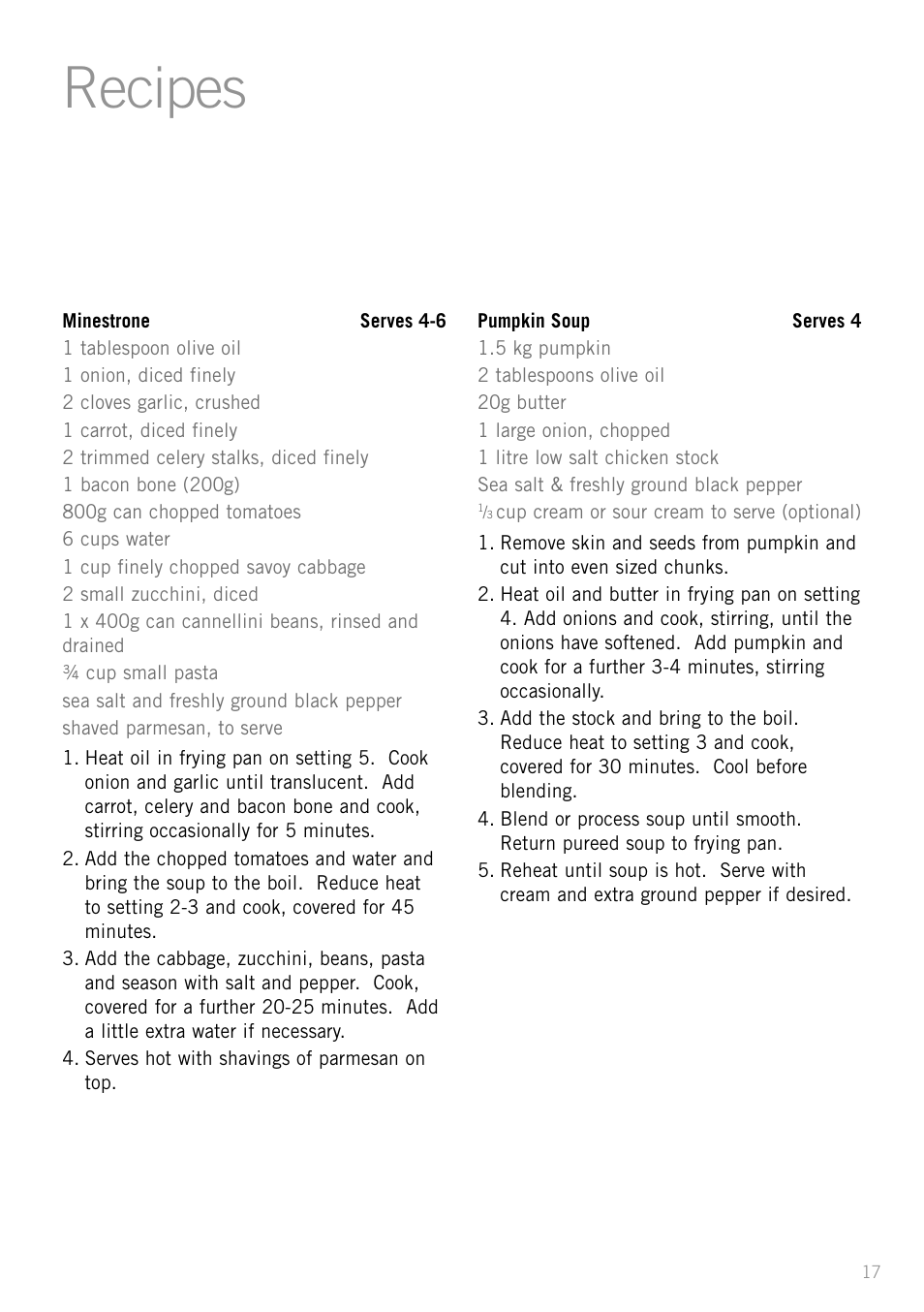 Recipes | Sunbeam FP8910 User Manual | Page 19 / 34