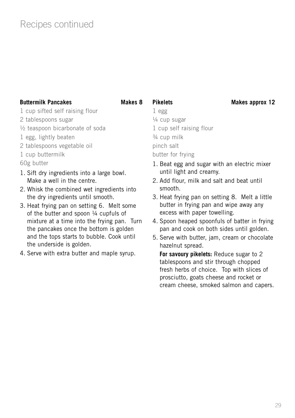 Recipes continued | Sunbeam FP8910 User Manual | Page 31 / 34