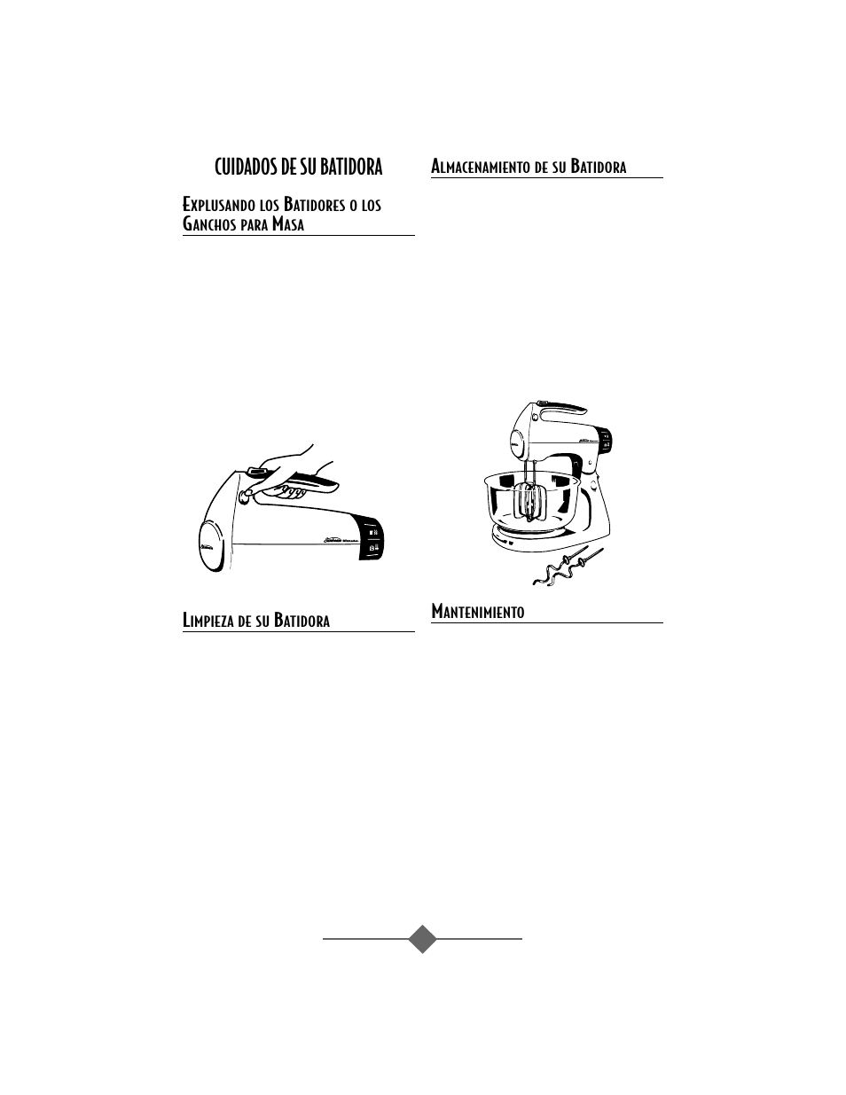 Cuidados de su batidora | Sunbeam 2366 User Manual | Page 37 / 56