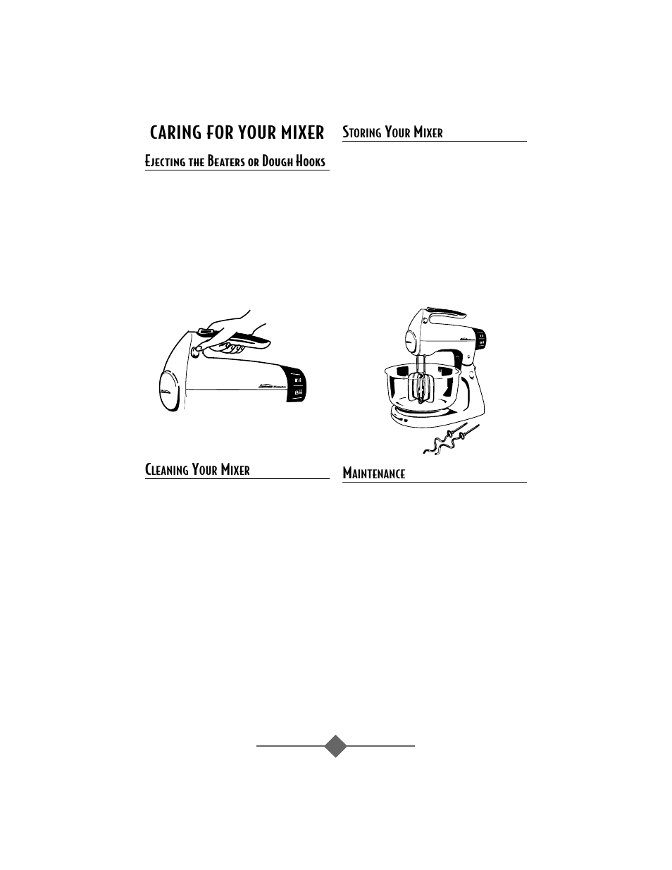 C aring for your mixer | Sunbeam 2366 User Manual | Page 9 / 56