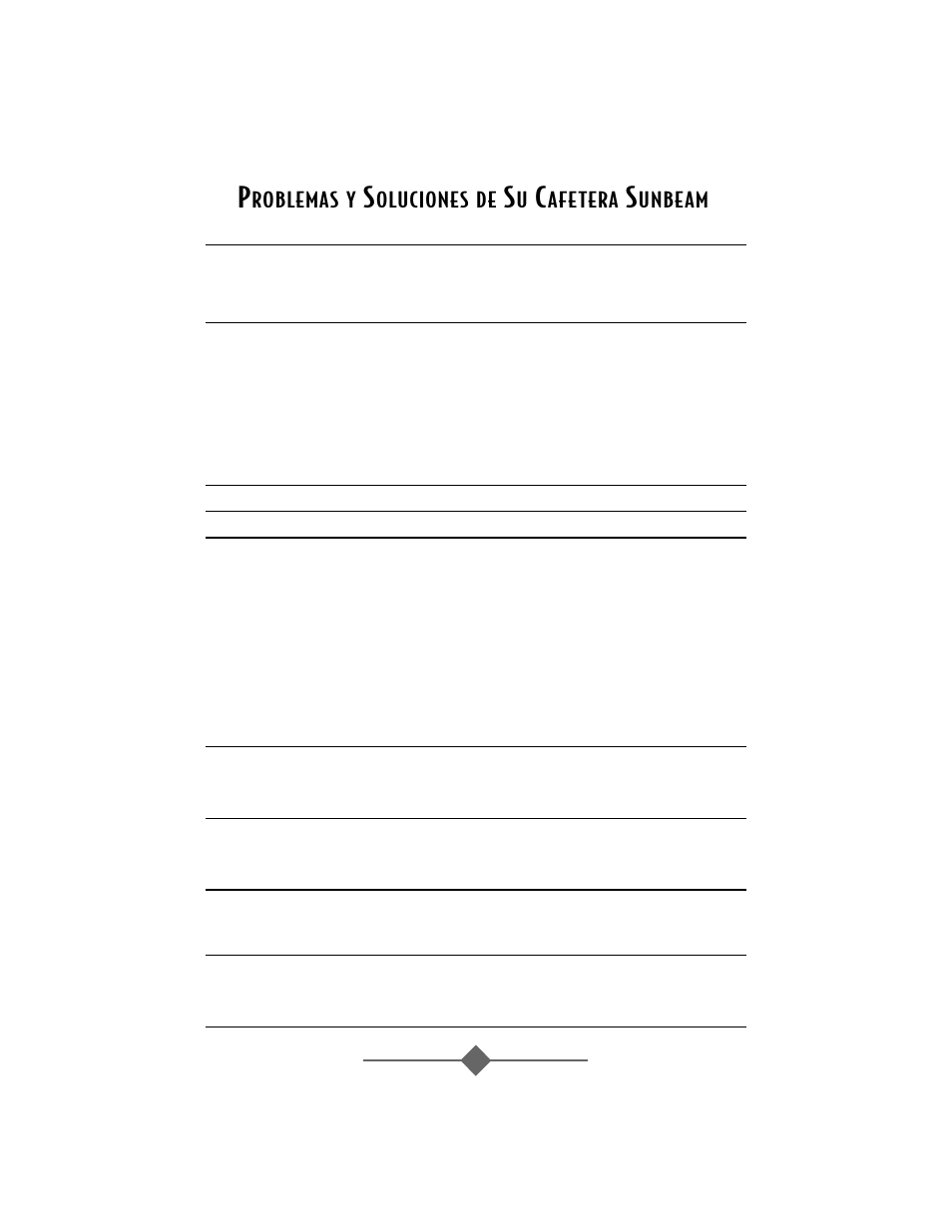 Roblemas y, Oluciones de, Afetera | Unbeam | Sunbeam 3279 User Manual | Page 23 / 32