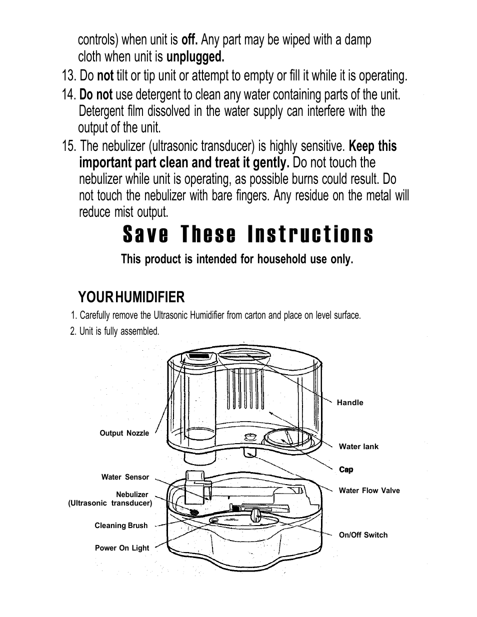 Your humidifier | Sunbeam 696 User Manual | Page 3 / 28