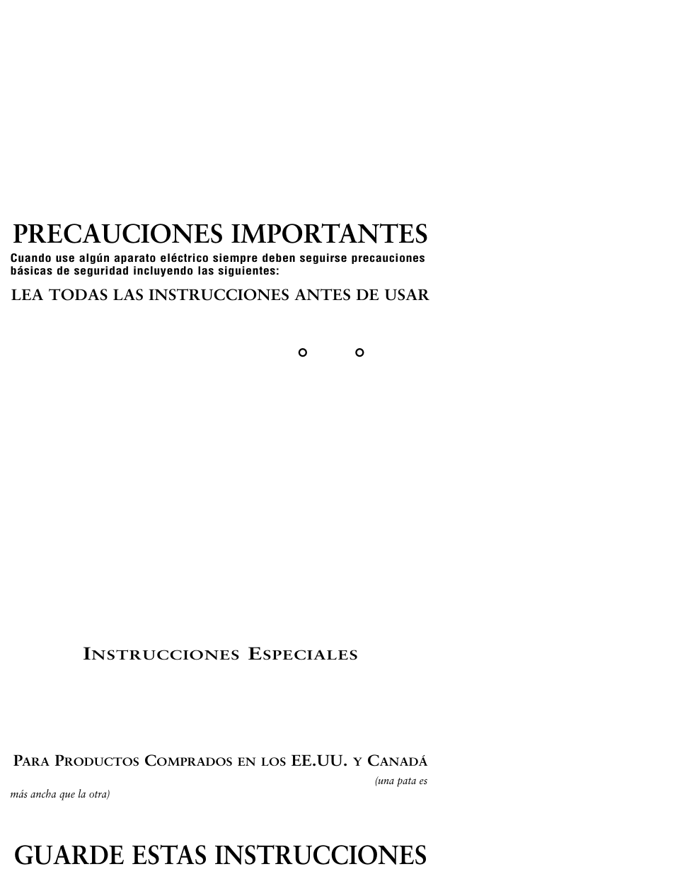 Precauciones importantes, Guarde estas instrucciones, Lea todas las instrucciones antes de usar | Ee.uu | Sunbeam 3964 User Manual | Page 11 / 20
