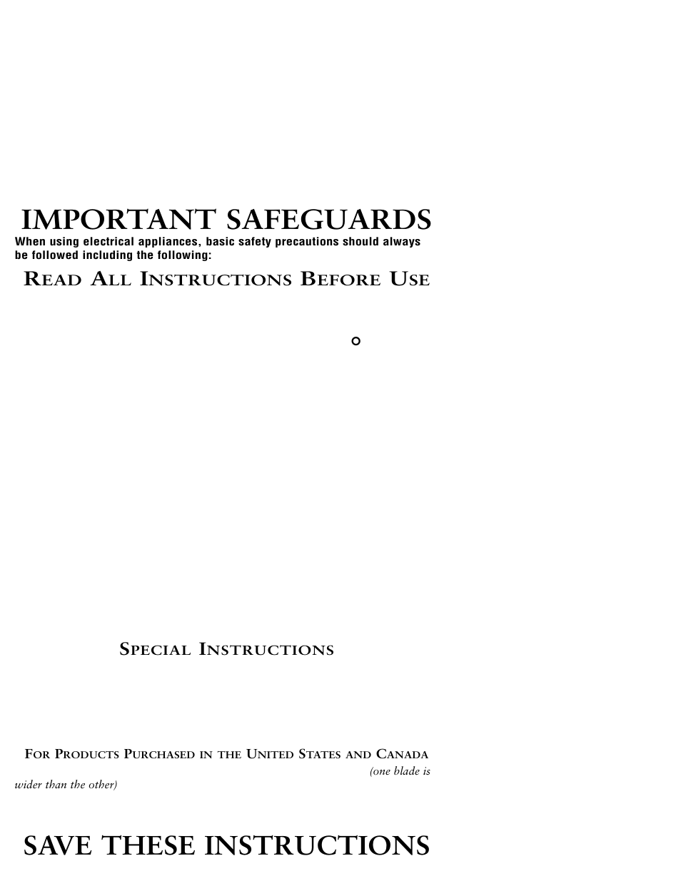 Important safeguards, Save these instructions | Sunbeam 3964 User Manual | Page 2 / 20