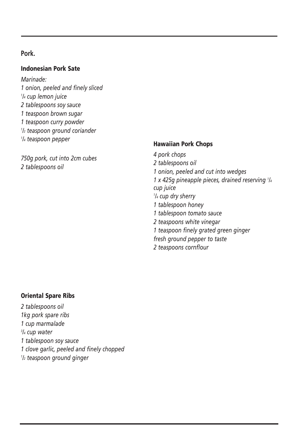 Main courses cont, Pork | Sunbeam FP6710 User Manual | Page 23 / 29