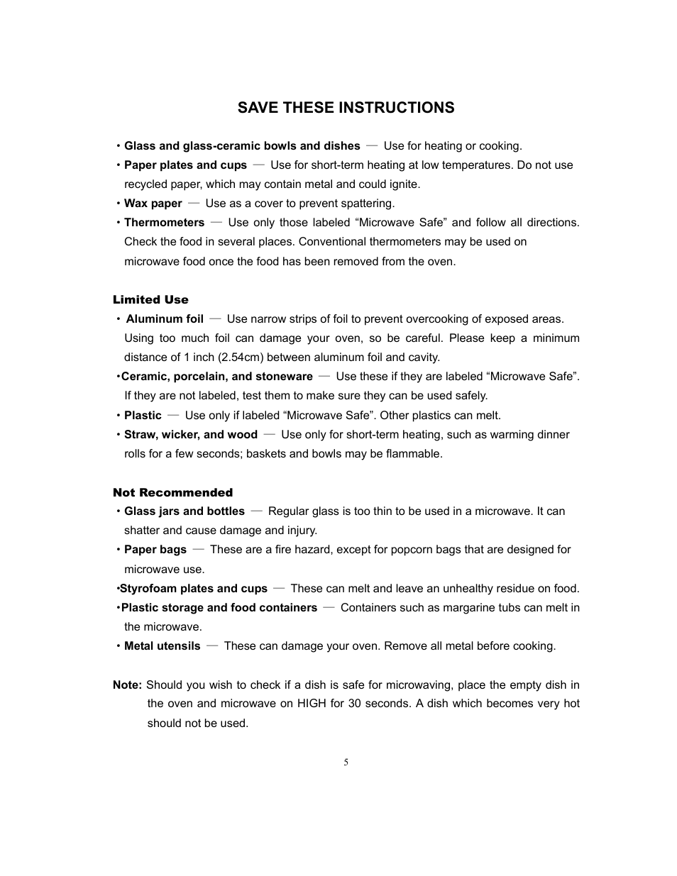 Save these instructions | Sunbeam SMW978 User Manual | Page 6 / 16