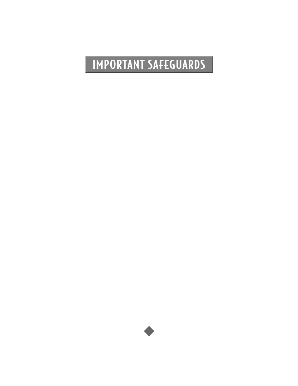 Important safeguards | Sunbeam 2693 User Manual | Page 2 / 72
