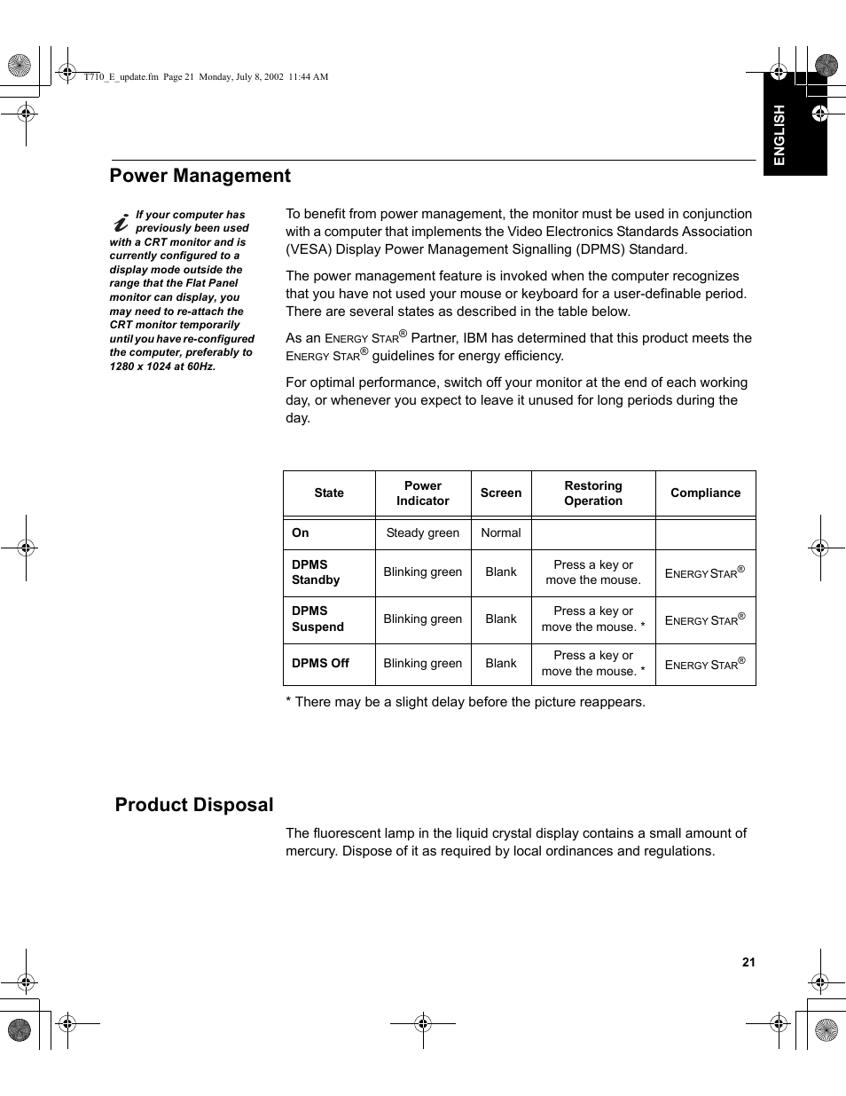Power management, Product disposal | Sunbeam FP7820 User Manual | Page 23 / 31