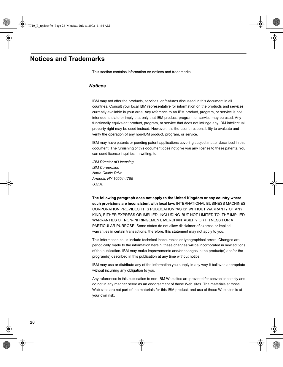 Notices and trademarks, Notices | Sunbeam FP7820 User Manual | Page 30 / 31