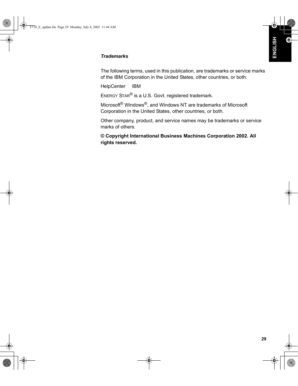 Trademarks | Sunbeam FP7820 User Manual | Page 31 / 31