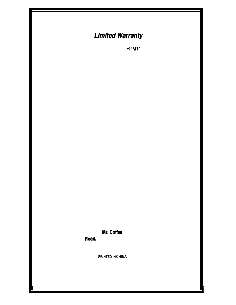 Sunbeam HTM11 User Manual | Page 12 / 12