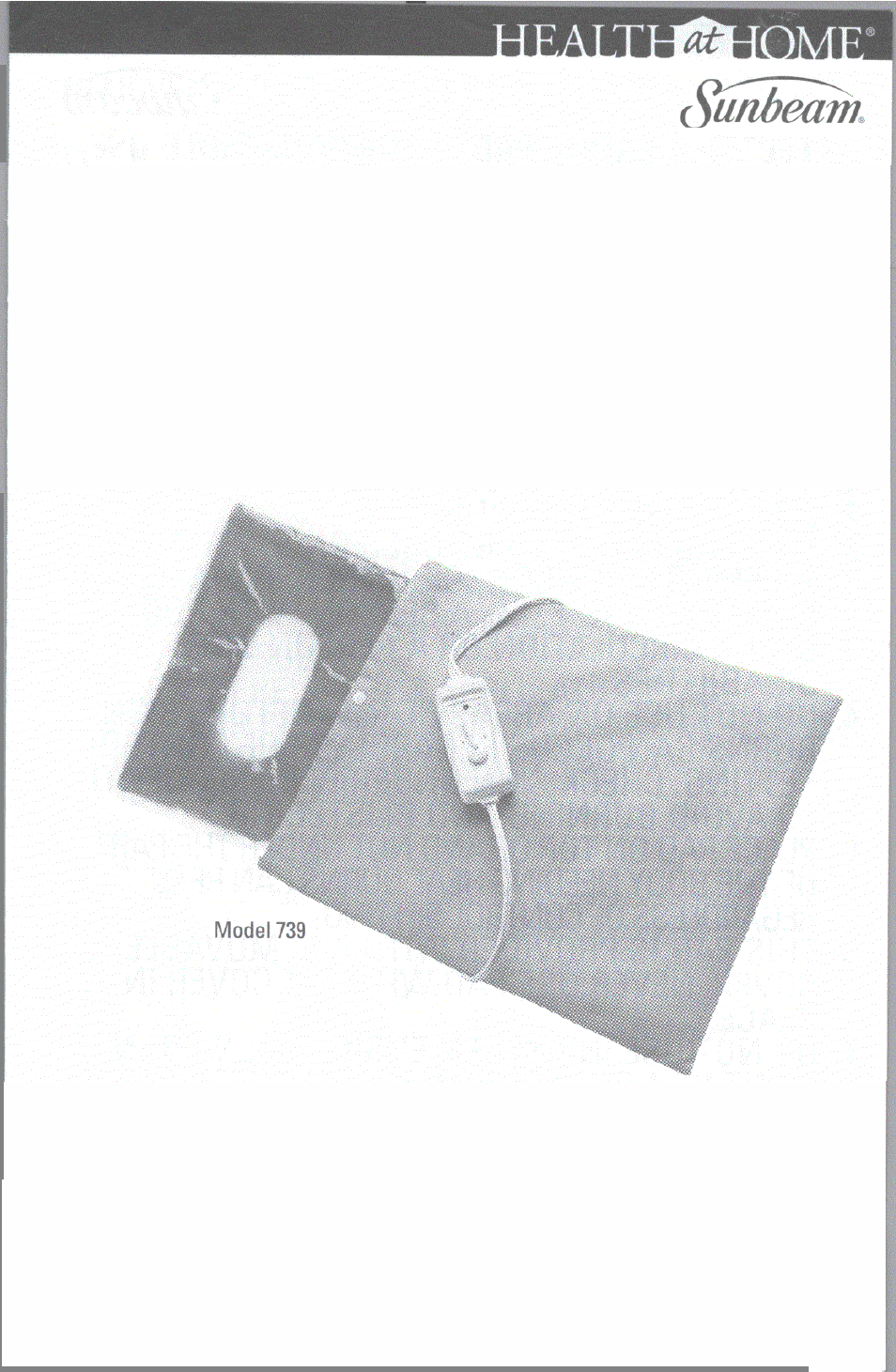 Sunbeam HEALTHATHOME 739 User Manual | 8 pages