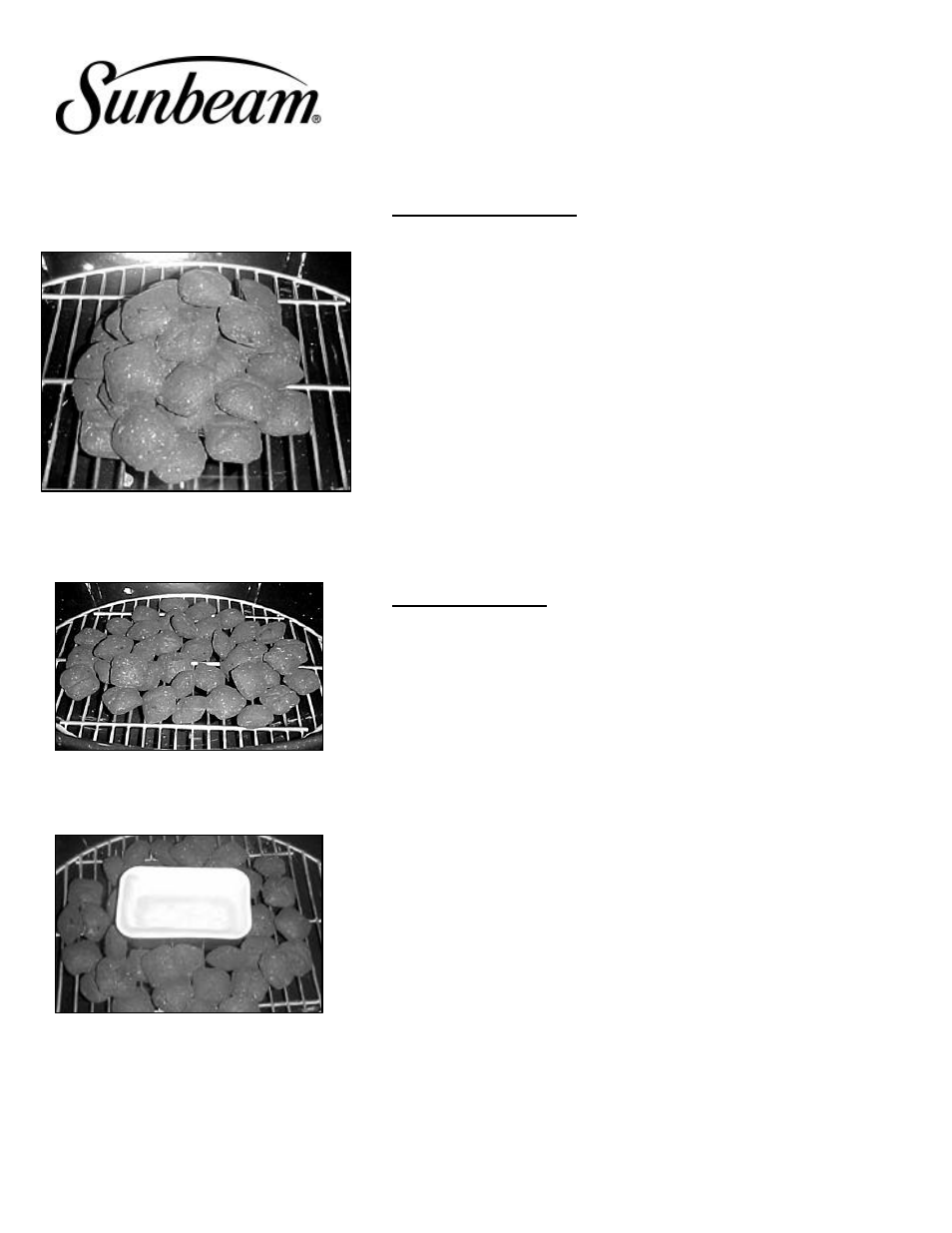 Owner’s manual, model fc2694b charcoal grill, Operating your grill | Sunbeam FC2694B User Manual | Page 10 / 14