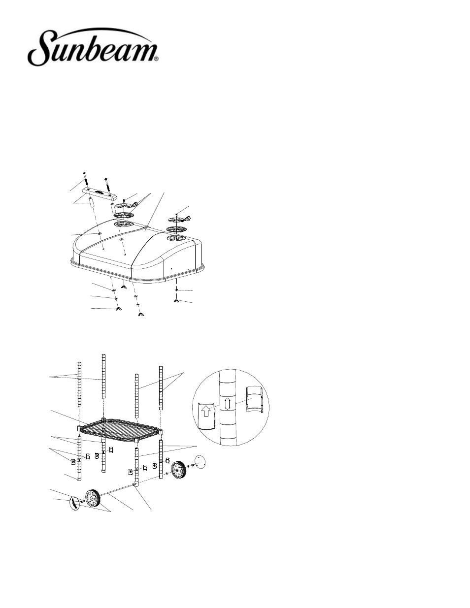 Owner’s manual, model fc2694b charcoal grill, Assembly instructions | Sunbeam FC2694B User Manual | Page 6 / 14