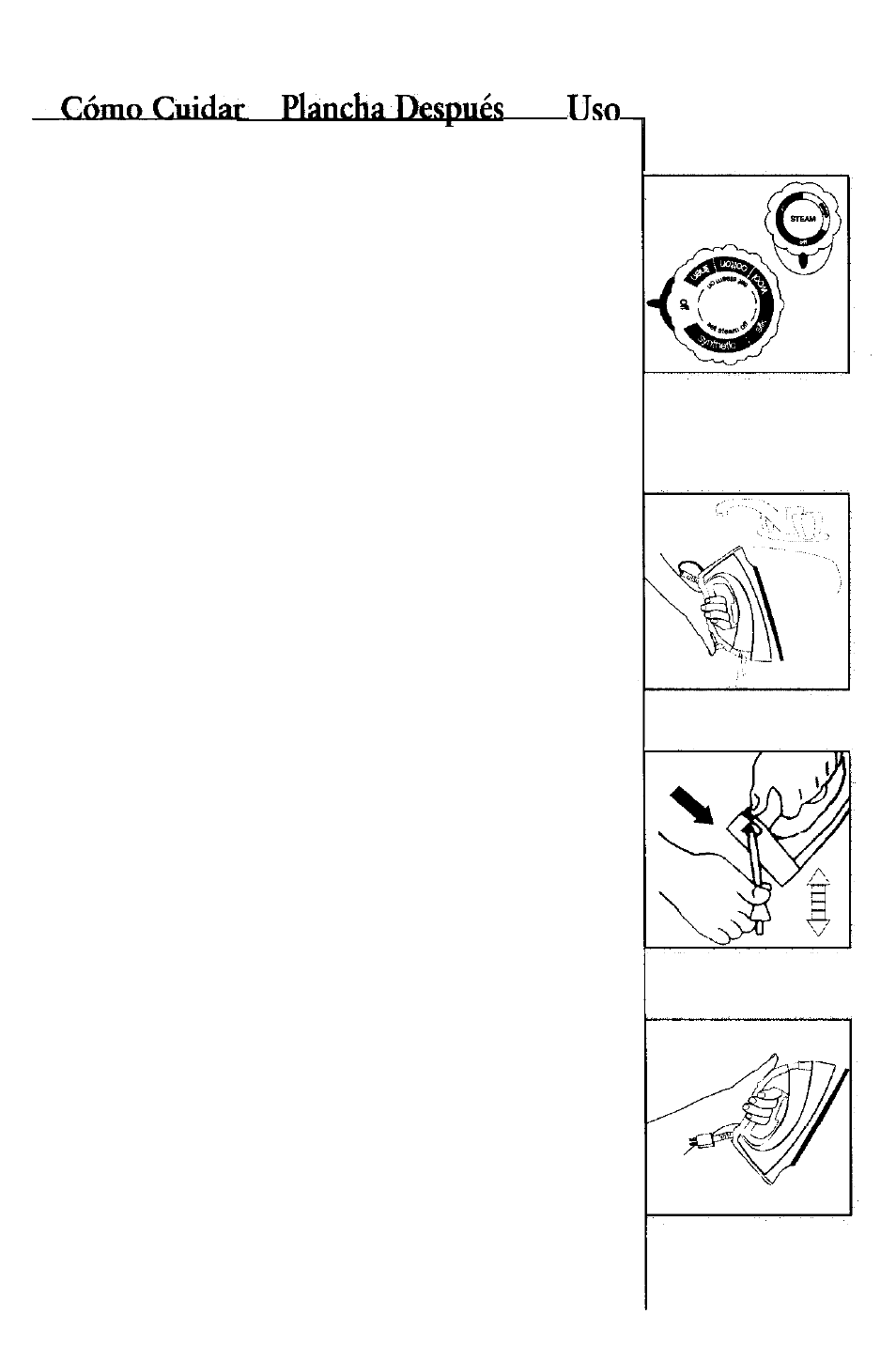 Cómo apagar la plancha, Cómo guardar la plancha | Sunbeam 3035 User Manual | Page 33 / 40