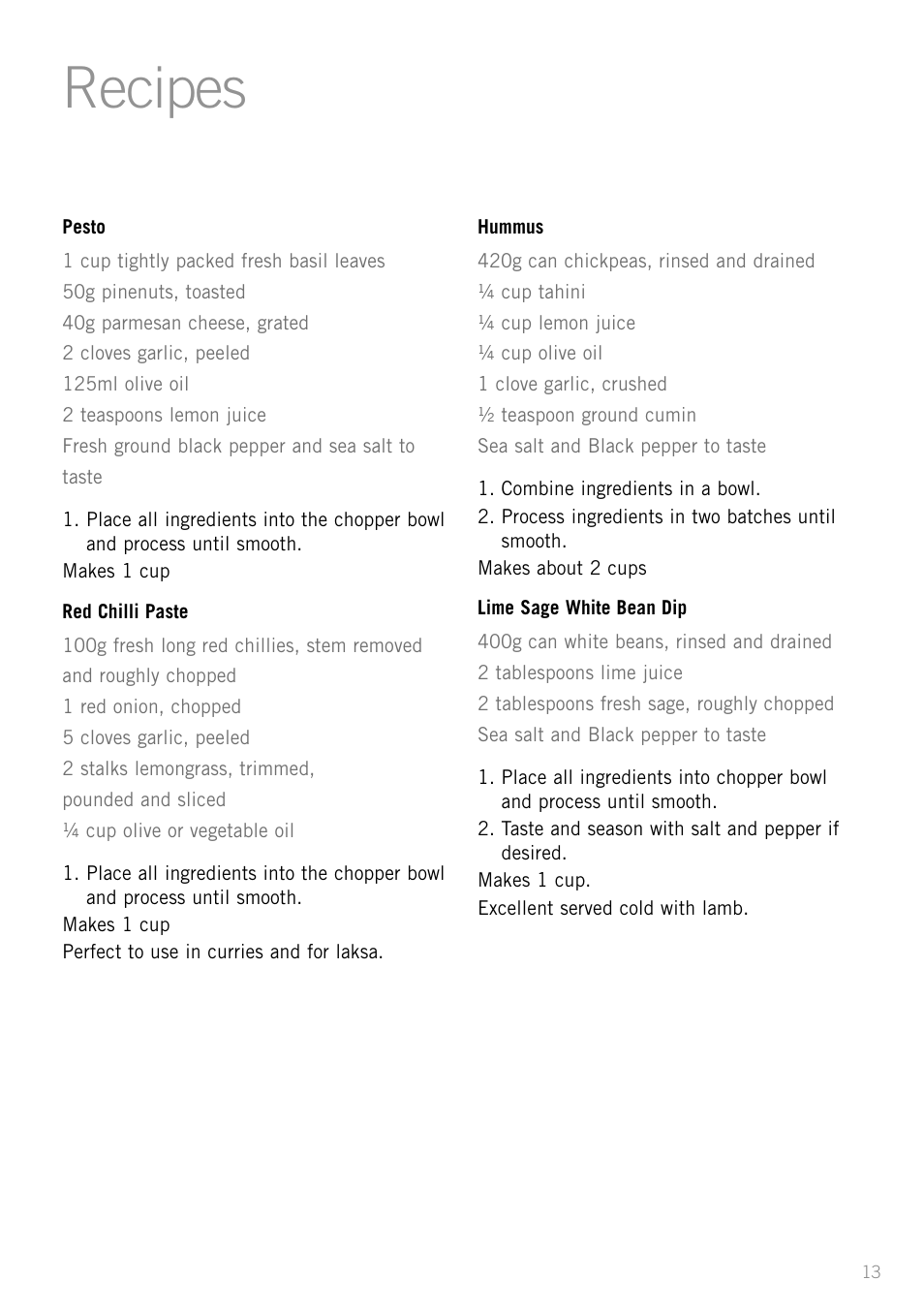 Recipes, Heading recipes | Sunbeam SM8650 User Manual | Page 15 / 25