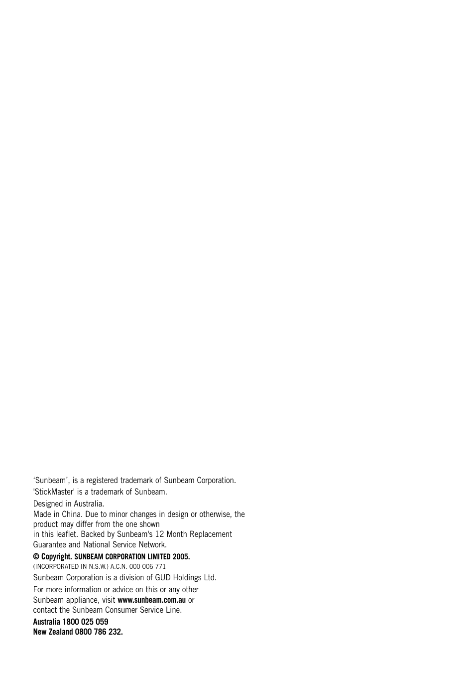 Sunbeam SM8650 User Manual | Page 24 / 25