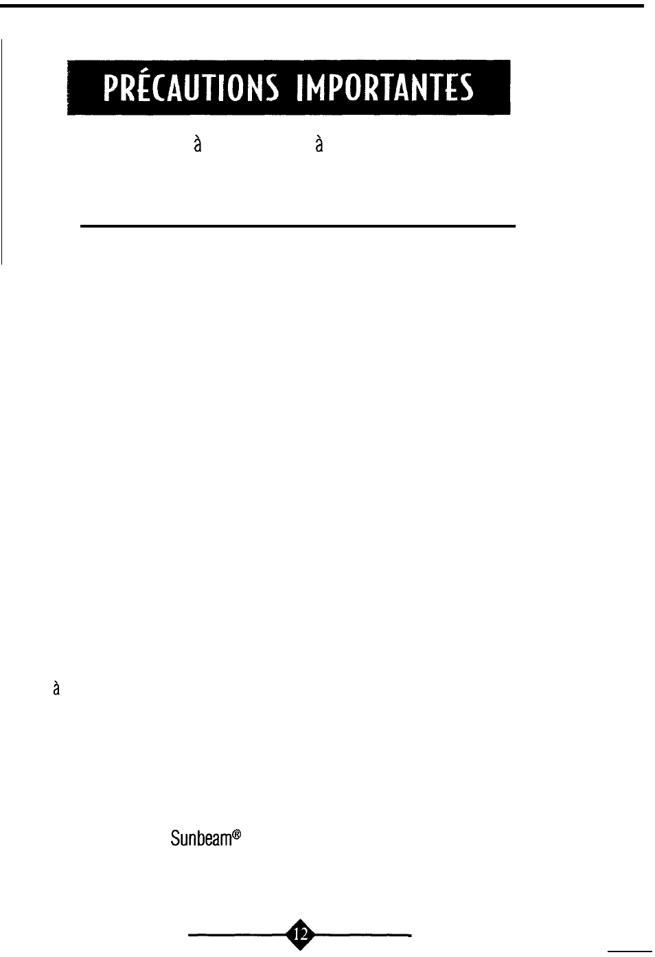 Lire toutes les instructions | Sunbeam 4059 User Manual | Page 12 / 48