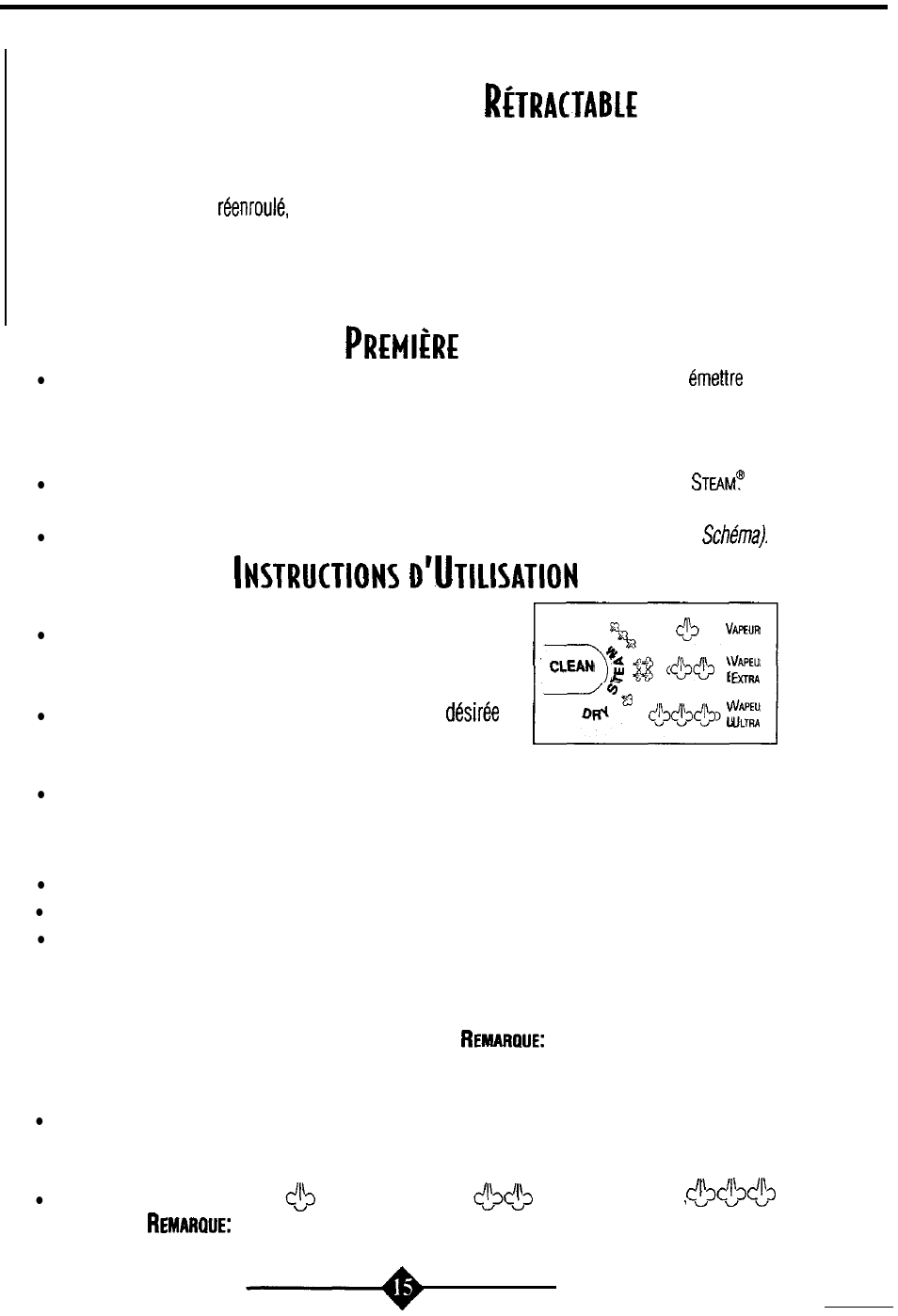 Tilisation du, Ordon, Vant la | Tilisation | Sunbeam 4059 User Manual | Page 15 / 48