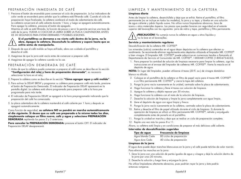 Sunbeam MR. COFFEE SPR-062609 User Manual | Page 10 / 12