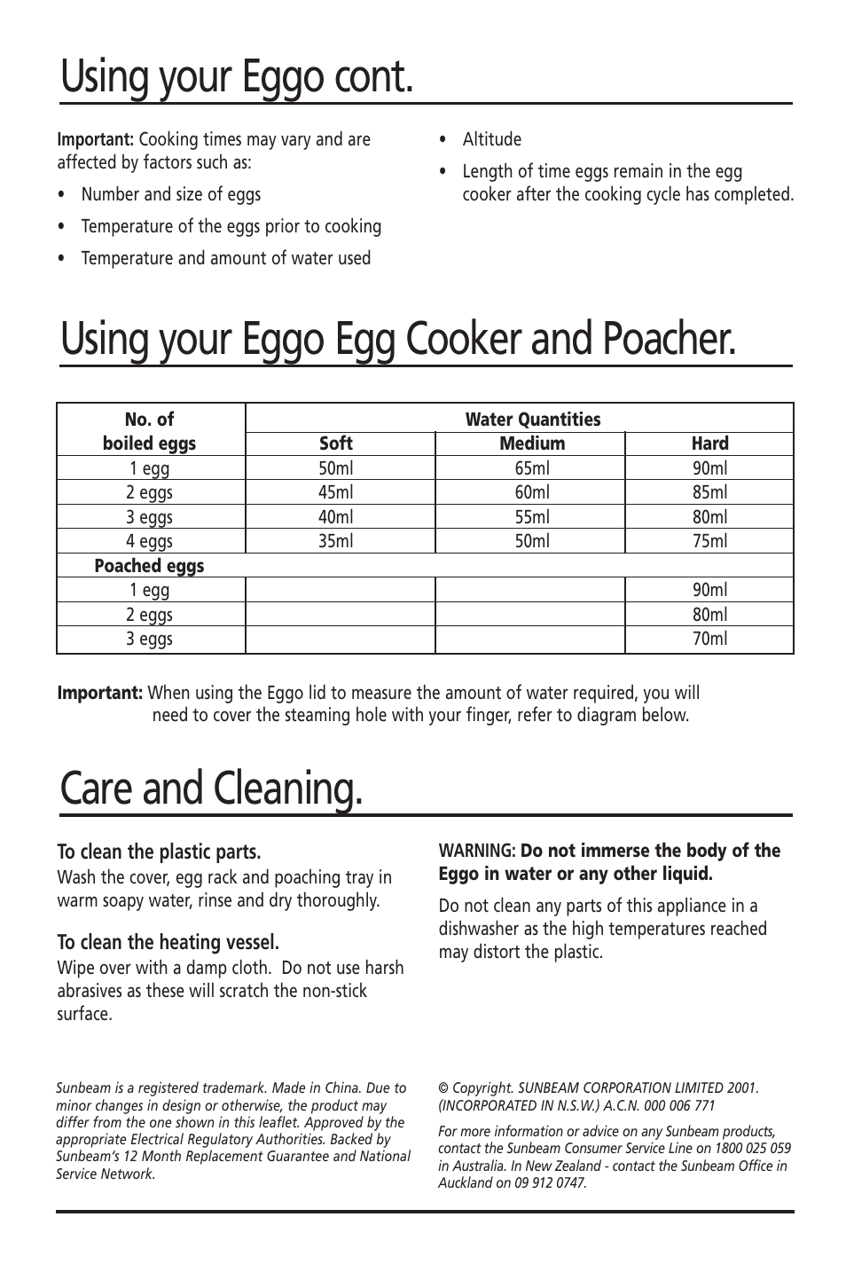 Sunbeam EC1600 User Manual | Page 5 / 5