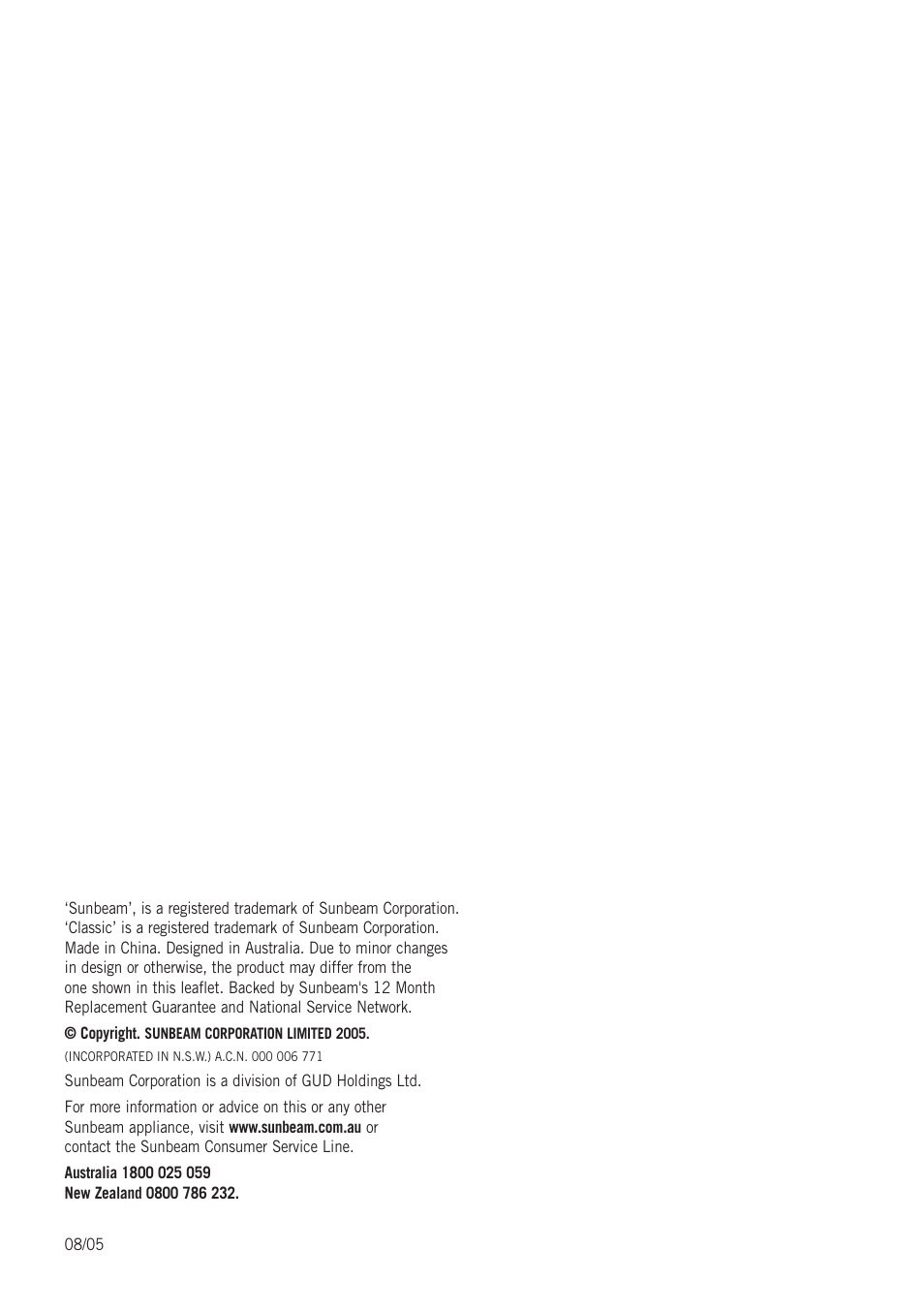 Sunbeam PU5300 User Manual | Page 27 / 28