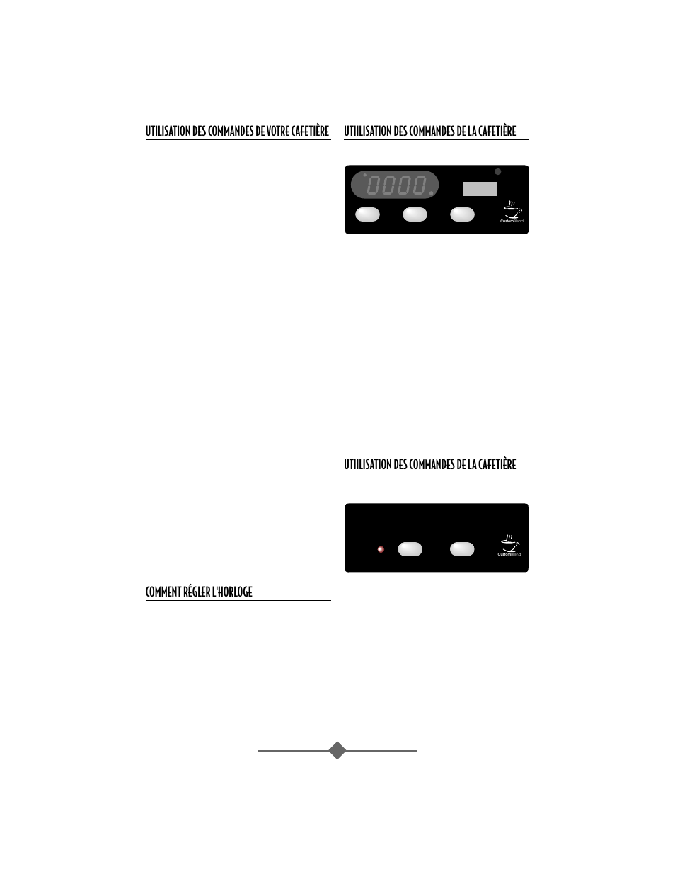 Utilisation des commandes de votre cafetière, Comment régler l'horloge, Utiilisation des commandes de la cafetière | Sunbeam 32863281 User Manual | Page 15 / 44