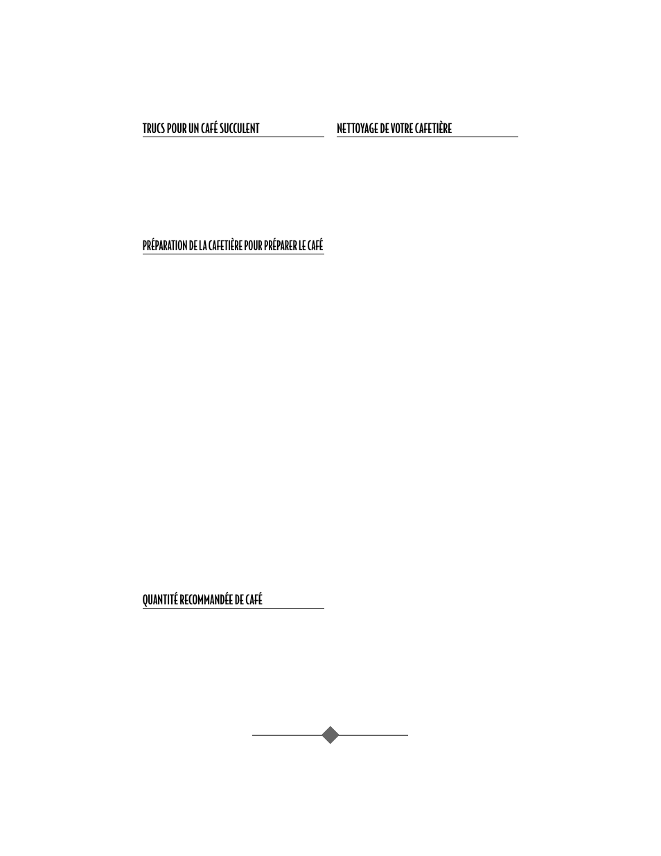 Trucs pour un café succulent, Préparation de la cafetière pour préparer le café, Quantité recommandée de café | Nettoyage de votre cafetière | Sunbeam 32863281 User Manual | Page 17 / 44