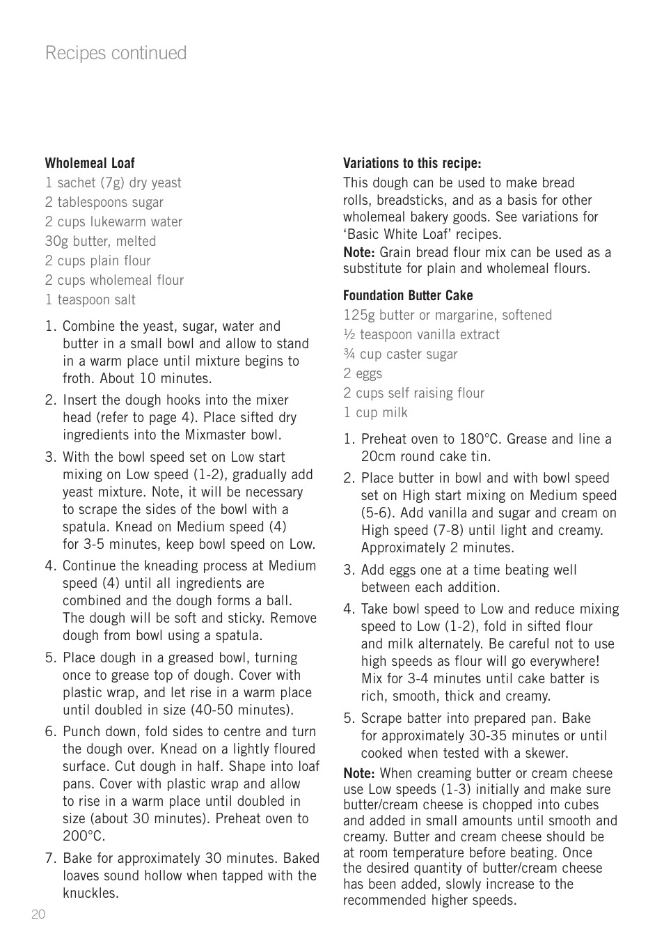 Recipes continued | Sunbeam MX7700 User Manual | Page 22 / 40